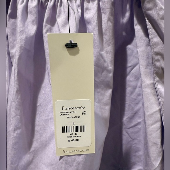 NWT Francesca’s purple blouse with tie in back - Picture 3 of 3